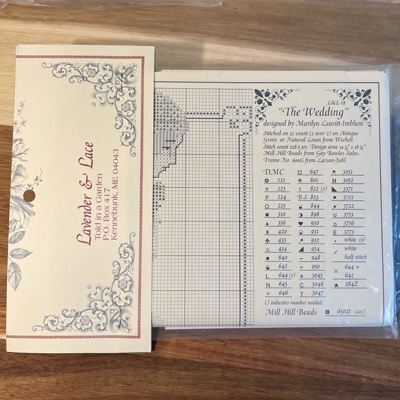 Lavender & Lace THE WEDDING Cross Stitch Pattern Chart LOT of 3 Patterns NWT - Picture 4 of 8